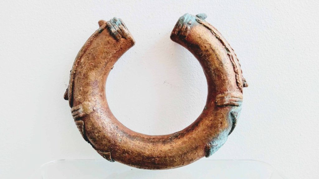 Antique African Niger Baoule Dogon Solid Copper Manilla Currency Bracelet Bangle Small Jewellery Jewelry c1900’s