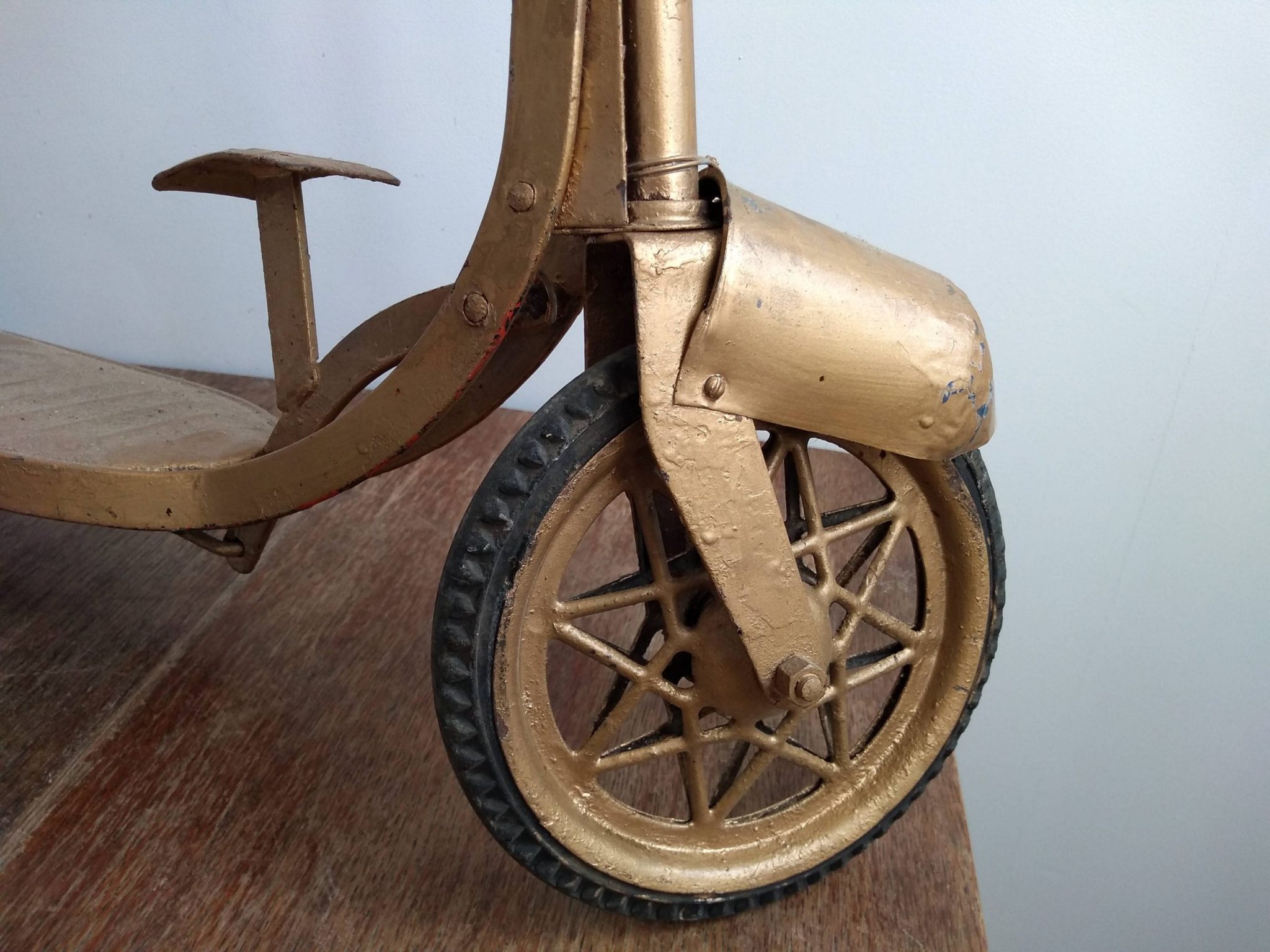 Vintage French Childrens Chain Driven Push Pedal Scooter Childs Toy