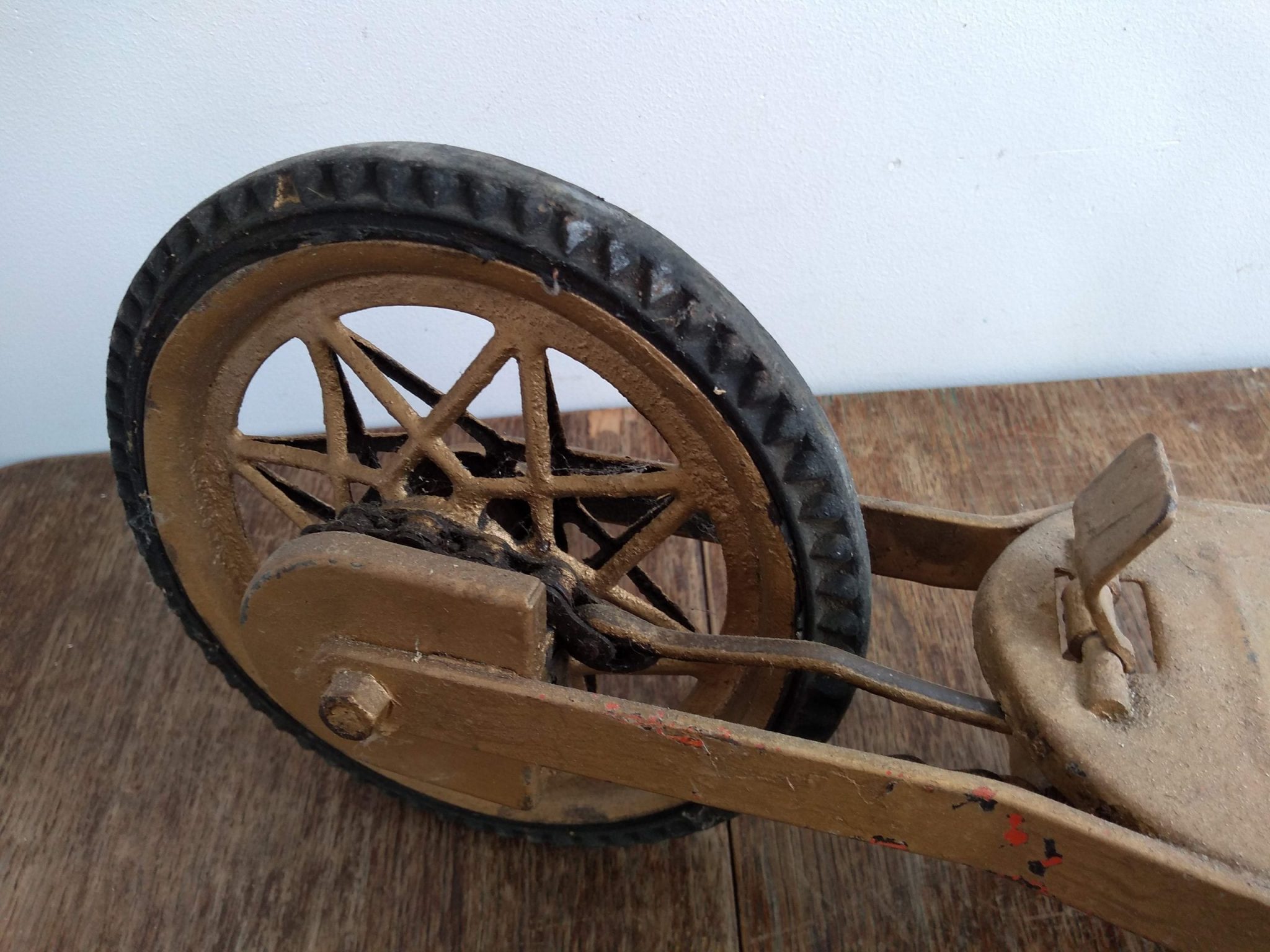 Vintage French Childrens Chain Driven Push Pedal Scooter Childs Toy