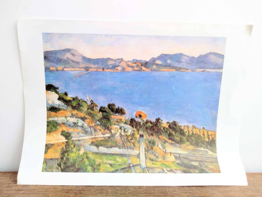 Vintage French Grand Master Print Le Golfe De Marseille Vu L’Estaque 1878-1880 Reproduction With History To Rear c1970’s