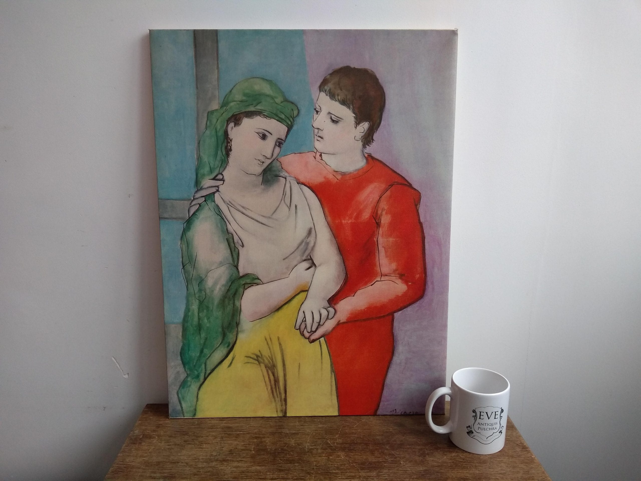 Vintage French Large Reproduction Print On Canvas Wooden Backing The   IMG 20191006 133114581 Scaled 