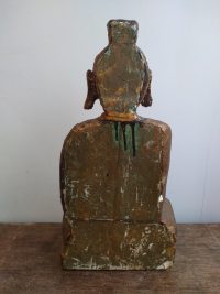 Vintage Chinese Large Heavy Plaster Home Made Gold Buddha Meditating Ornament Praying Asian One Off Art Projects c1980-90’s 4