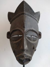 Vintage African Puno Gabon Mask Statue Figurine Primitive Sculpture Carving Tribal Wall Art Wooden Wood Decor c1960-70’s 2