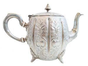 Antique English Victorian Ornate Tea Pot with Tea Pot Paraffin Warmer ...