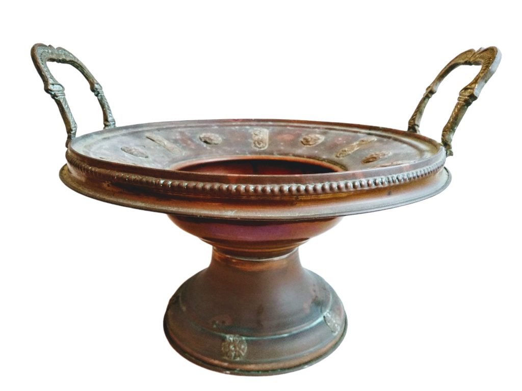 Vintage French Large Copper Brass Tureen Bowl Dish Metal Serving Decorative Table Dining Food Flower Display circa 1940-50’s
