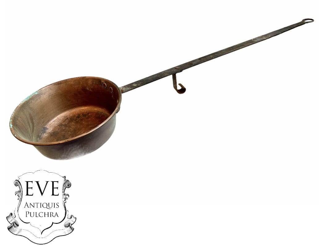 Vintage French Wood Stove Extra Large Deep Heavy Cooking Frying Pan Skillet  Circa 1930s / EVE of Europe 