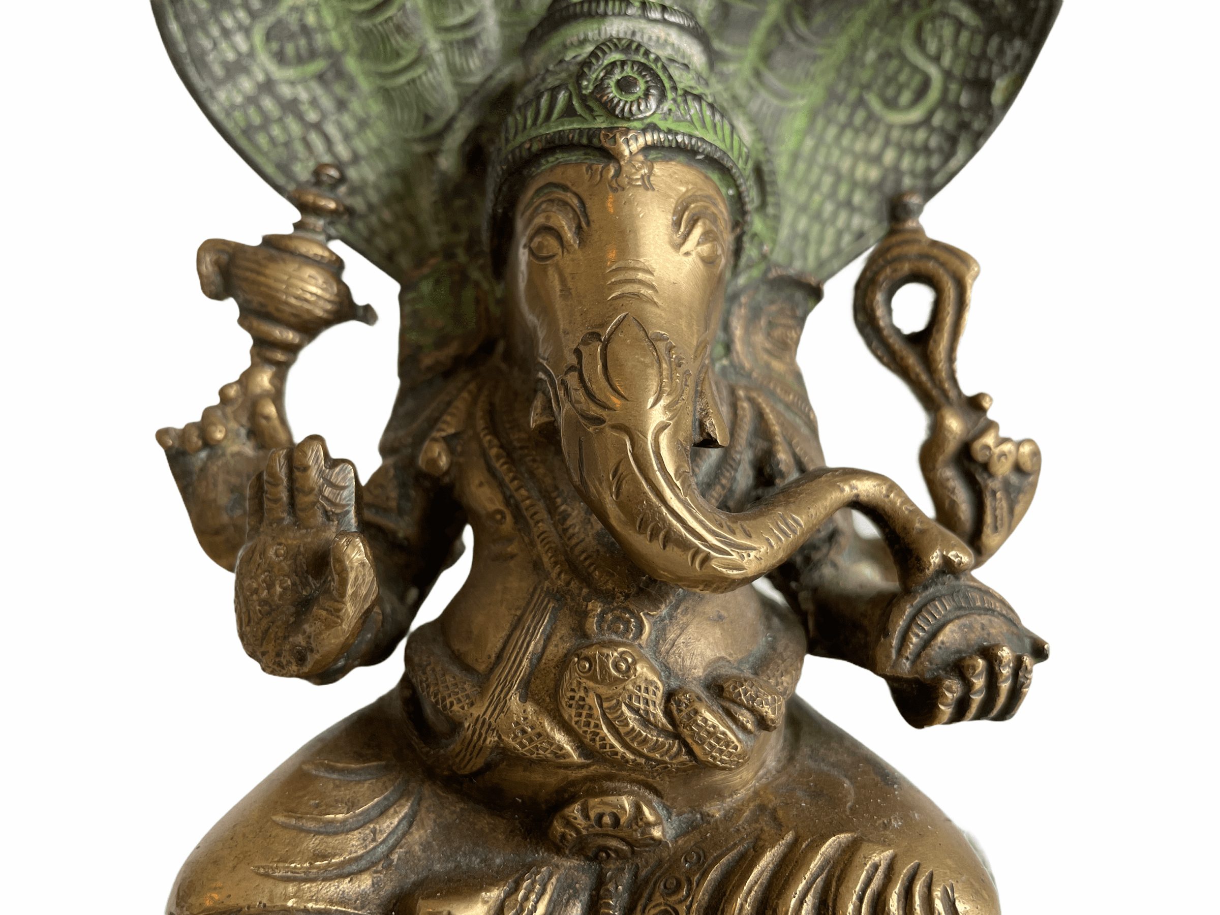 Indian Vintage Brass Statue Hindu God Ganesha Sculpture