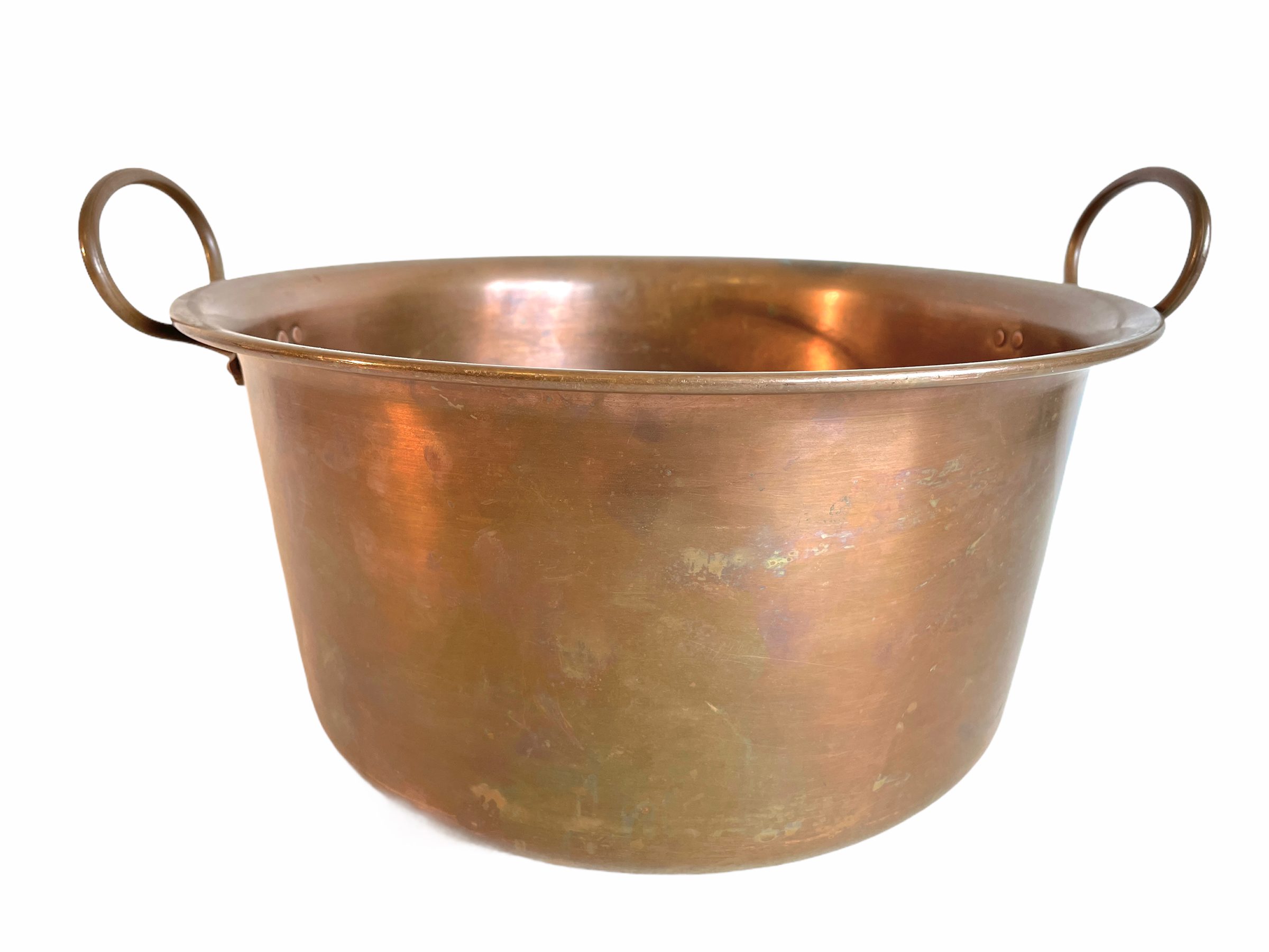 Vintage French Extra Large Hanging Copper Cooking Pot Saucepan