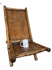 Vintage Asian Bamboo Deck Chair Sun Lounger Natural Weathered Chaise Longue Foldable Beach Garden Carry On circa 1980-90’s 8