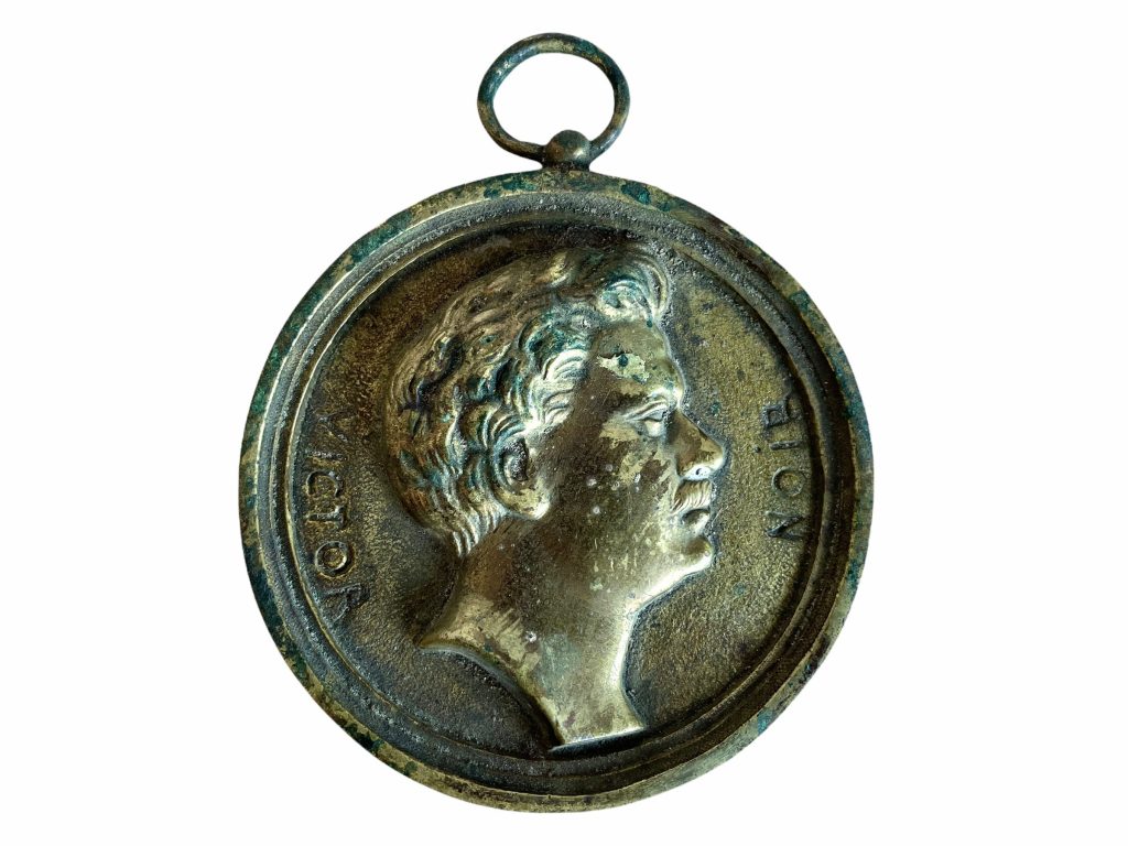 Antique French Large Medallion Victor Noir Journalist Pendant Medal Necklace Symbol Jewellery Jewelry c1880-1900’s / EVE