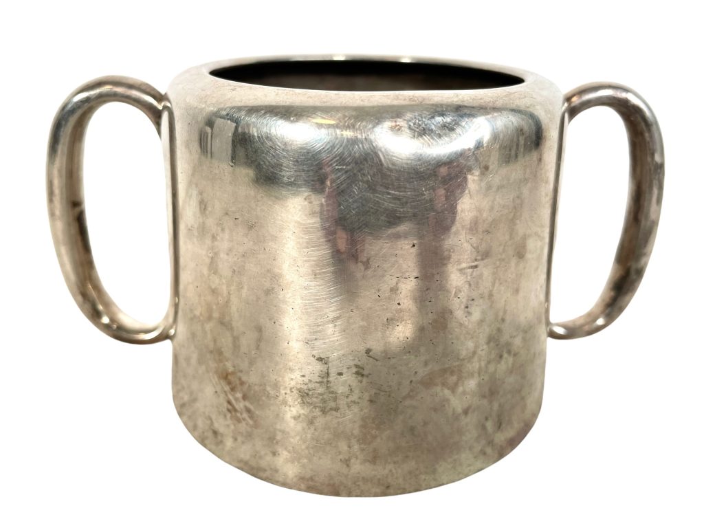 Vintage English Silver Plated EPNS Sheffield Sugar Cube Pot Metal Container Dish Tarnish Patina Cafe Restaurant Decor circa 1920-40’s