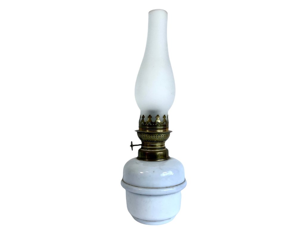 Vintage French Milk Glass Oil Paraffin Lamp Lighting Light Ornament Display Prop circa 1920-30’s / EVE