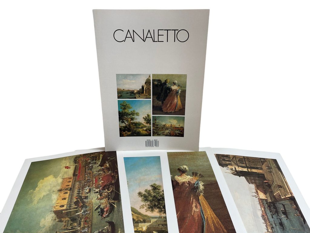 Vintage French Four Prints Canaletto Great Master Painting Print Collection Envelope Framing Display Artwork Descriptions c1980’s / EVE