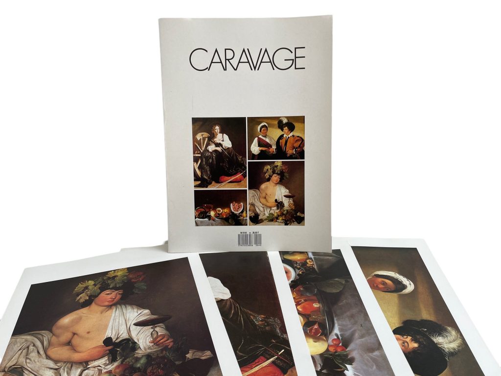 Vintage French Four Prints Caravage Great Master Painting Print Collection Envelope Framing Display Artwork Descriptions c1980’s / EVE