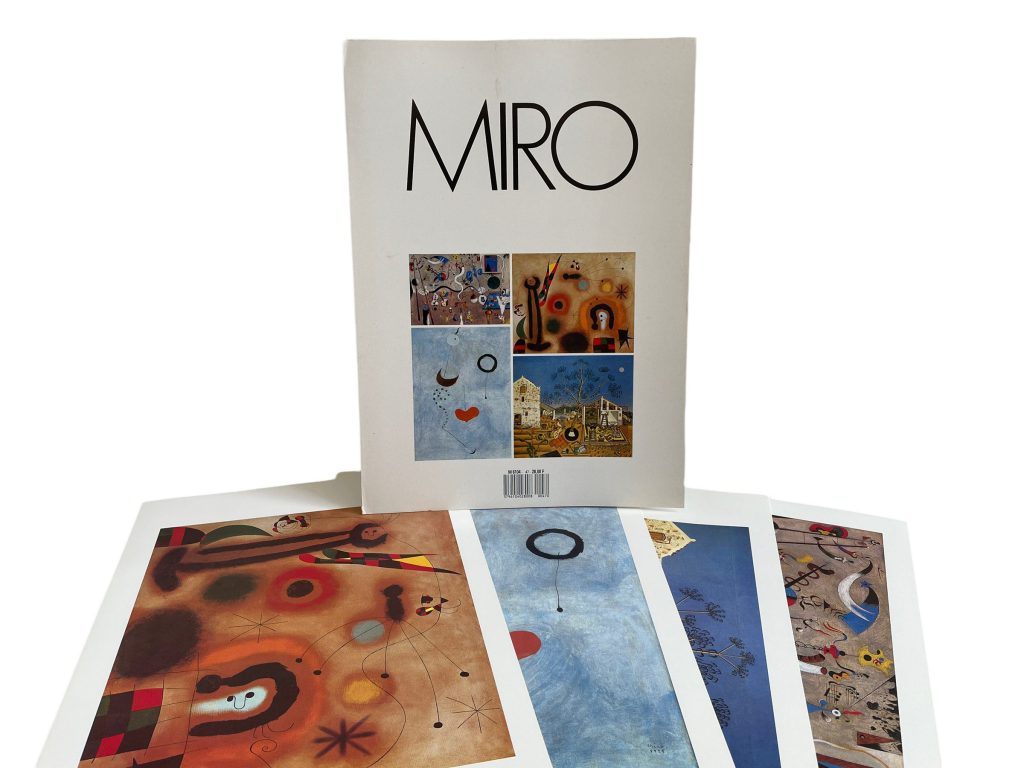 Vintage French Four Prints Miro Great Master Painting Print Collection Envelope Framing Display Artwork Descriptions c1980’s / EVE