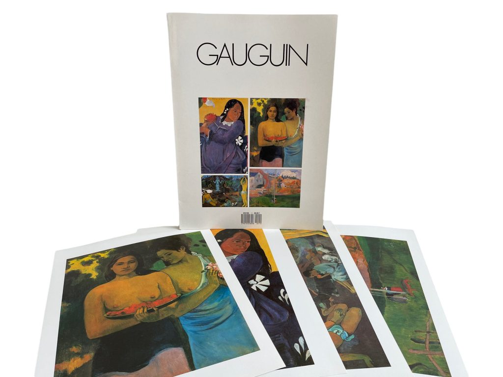 Vintage French Four Prints Gauguin Great Master Painting Print Collection Envelope Framing Display Artwork Descriptions c1980's / EVE