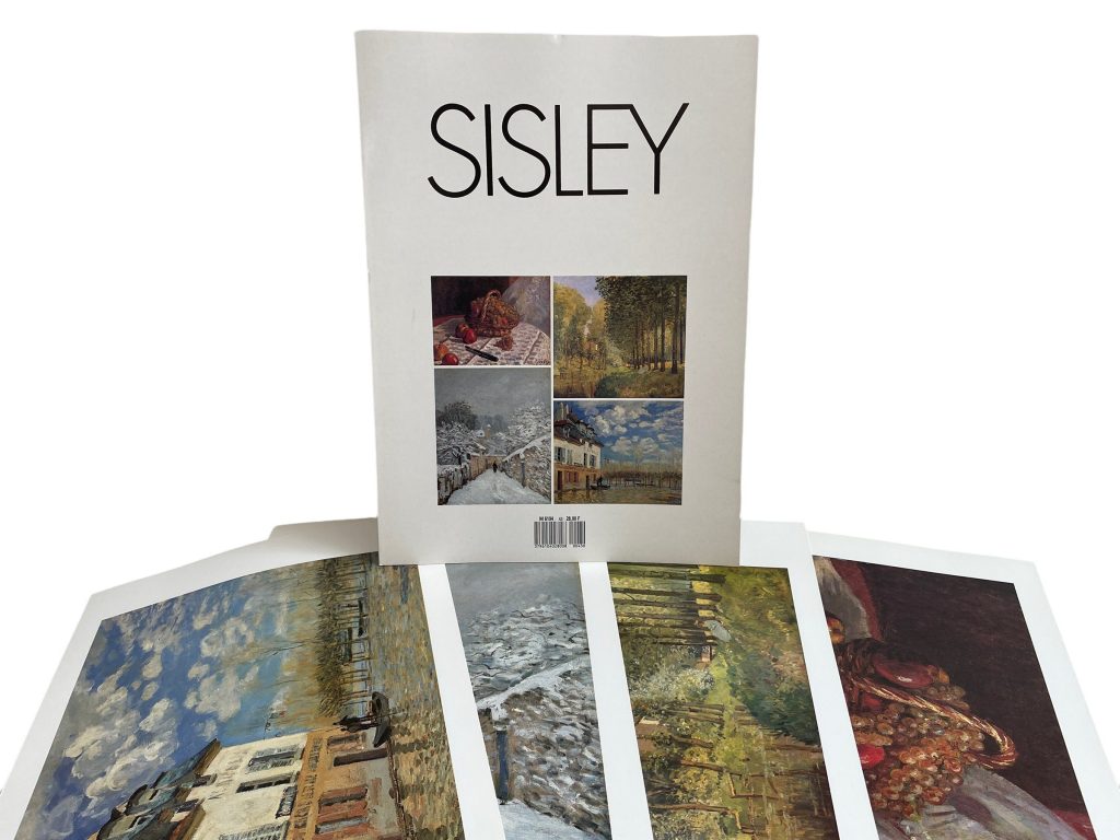 Vintage French Four Prints Sisley Great Master Painting Print Collection Envelope Framing Display Artwork Descriptions c1980’s / EVE