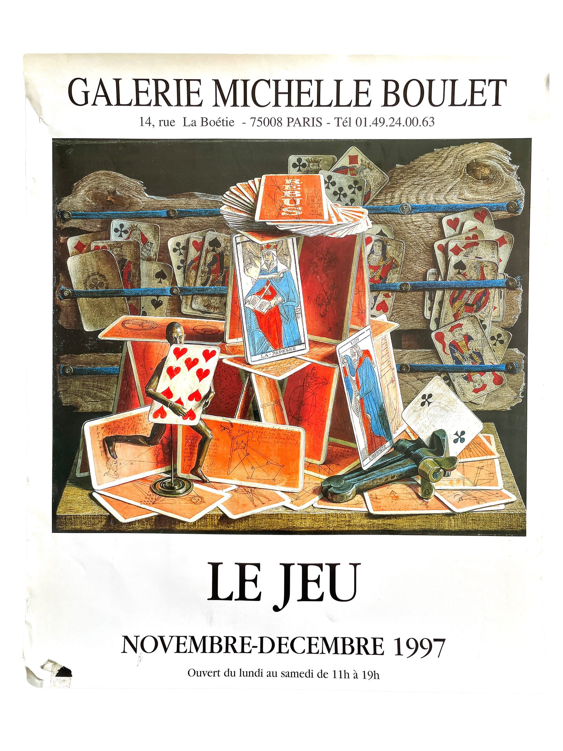 Vintage French Le Jeu Galerie Michelle Boulet Gallery Original