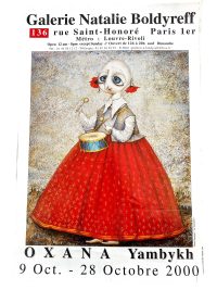 Vintage French Oxana Yambykh Galerie Natalie Boldyreff Paris Gallery Original Exhibition Poster Wall Decor Painting Display c2000 / EVE 3