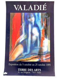 Vintage French Valadie Galerie Terre Des Arts Paris Gallery Original Exhibition Poster Wall Decor Painting Display Artwork c1995 / EVE 3