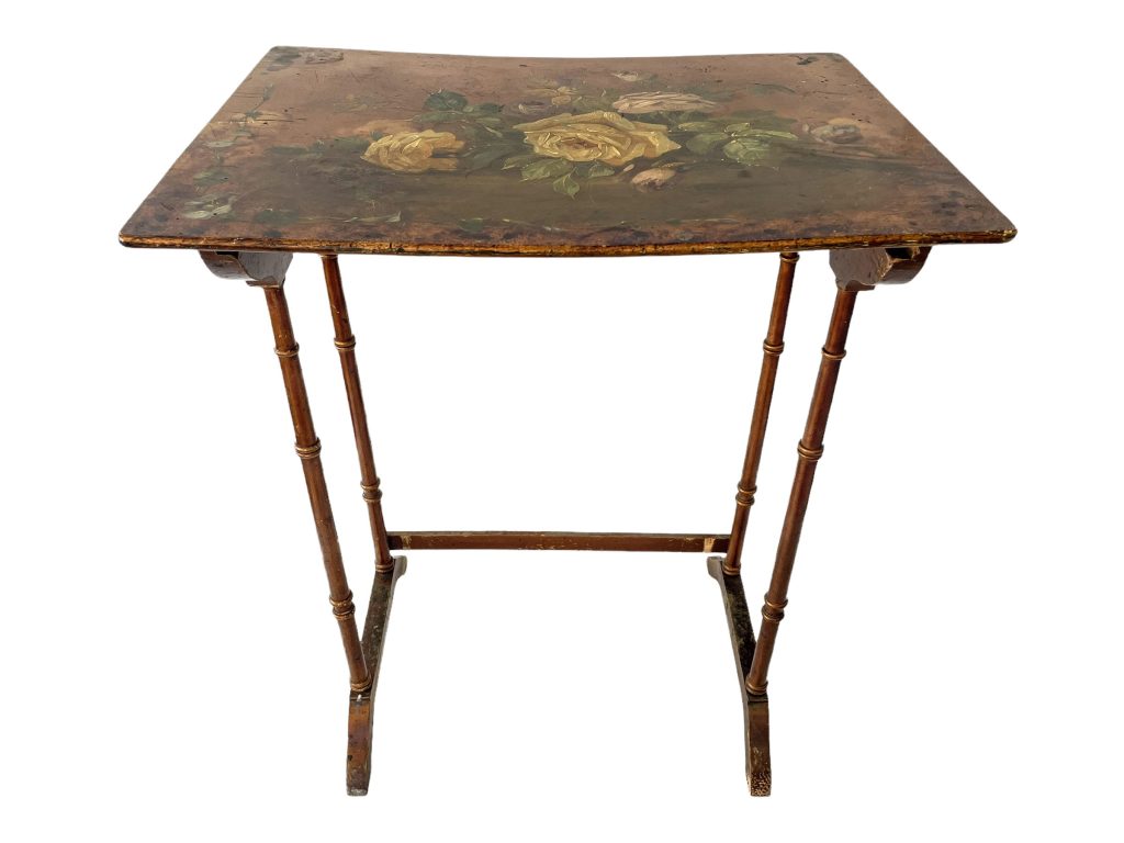 Antique French Hand Painted Table Top Wooden Wood Small Side Stand Display Rest Plinth Decor Tabouret Garde Meubles circa 1910-1920’s / EVE