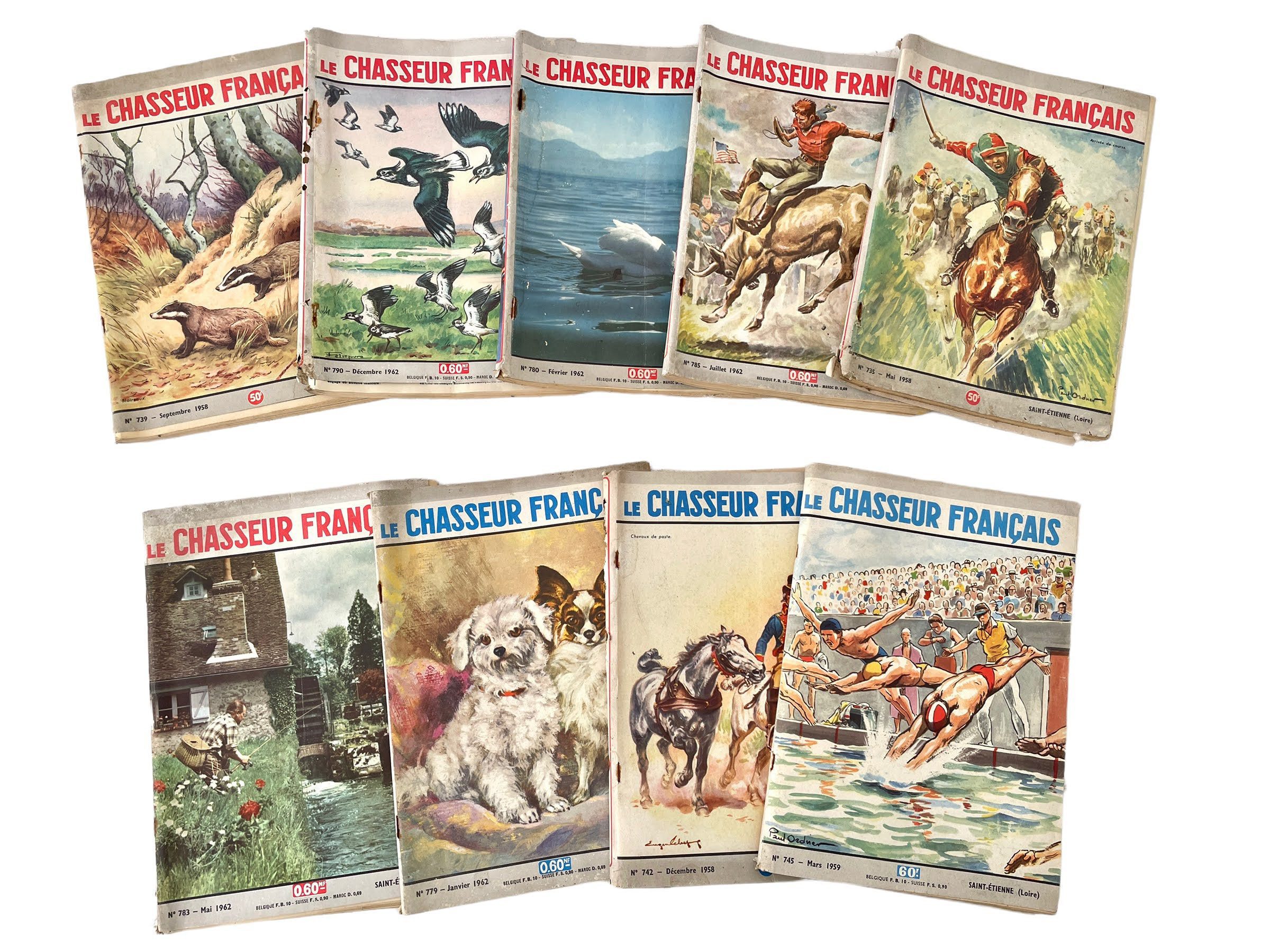 Vintage French Hunting Magazines Le Chasseur Francais Newspaper Wildlife Countryside Mid Century Advertising Collector c1950 60 s EVE