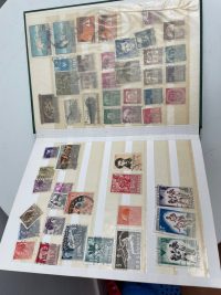 Vintage Stamp Album With Stamps Assorted Stamps Collector Gift Mongolia Liberia Monaco Ajman Grenada Germany c1950-80’s / EVE