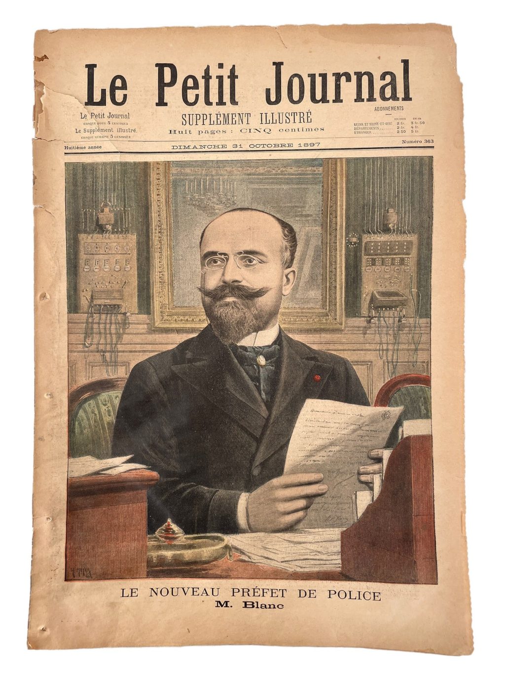 Antique French Le Petit Journal Newspaper Supplement Illustre Number 363 31/10/1897 Illustrations 8 Pages Memorabilia Collector c1897