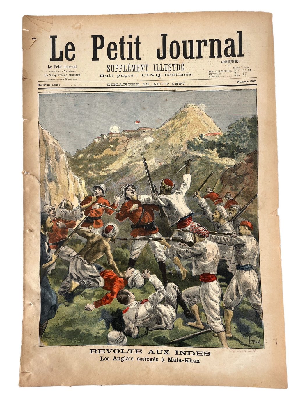 Antique French Le Petit Journal Newspaper Supplement Illustre Number 352 15/8/1897 Illustrations 8 Pages Memorabilia Collector c1897