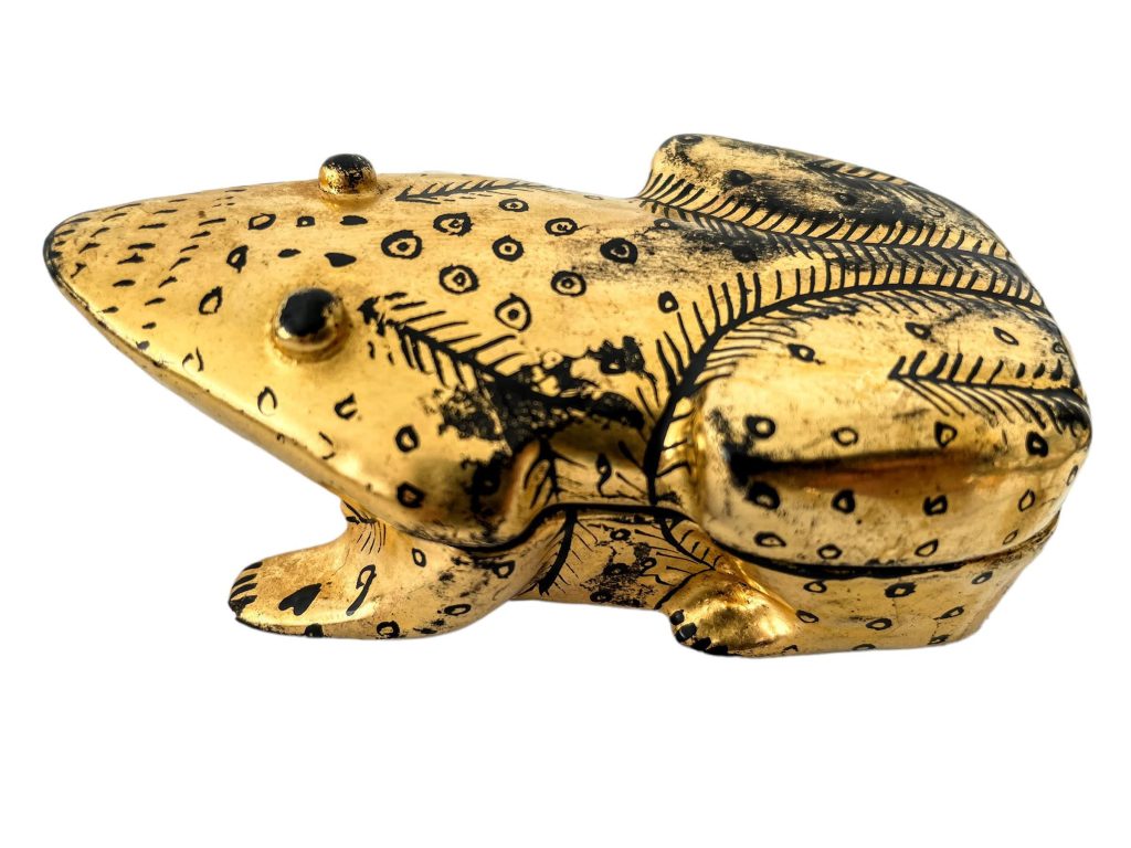 Vintage Burmese Painted Frog Lacquer Small Storage Box Dish Pot Bowl Jewellery Ring circa 1970-80’s