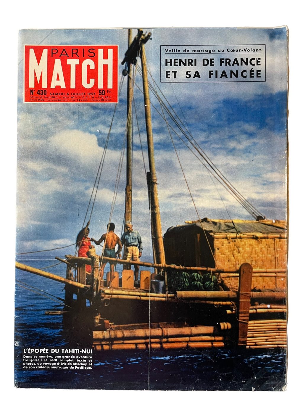Vintage French Paris Match Le Magazine Journal Number 430 – 6/7/1957 Memorabilia Collector 1957 / EVE