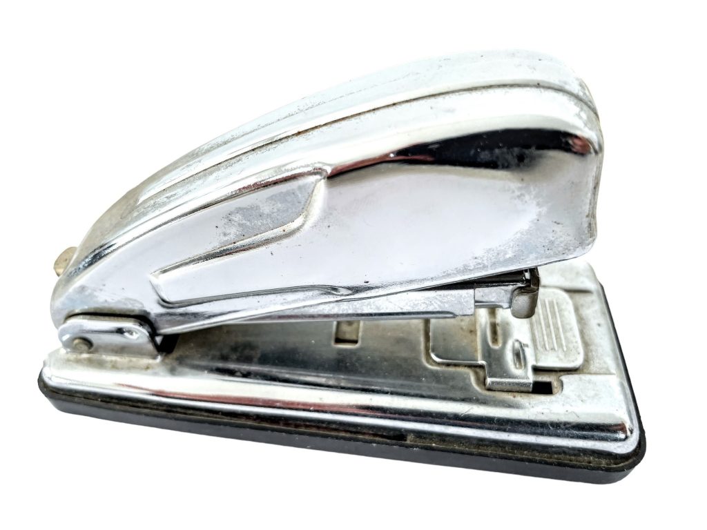 Vintage Spanish Petrus Silver Metal Stapler Staple Desktop Boxed Prop circa 1970-80’s