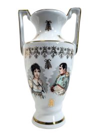 Vintage French Napoleon Josephine White Porcelain Ceramic Pot Vase Urn plant storage display circa 1960-70’s