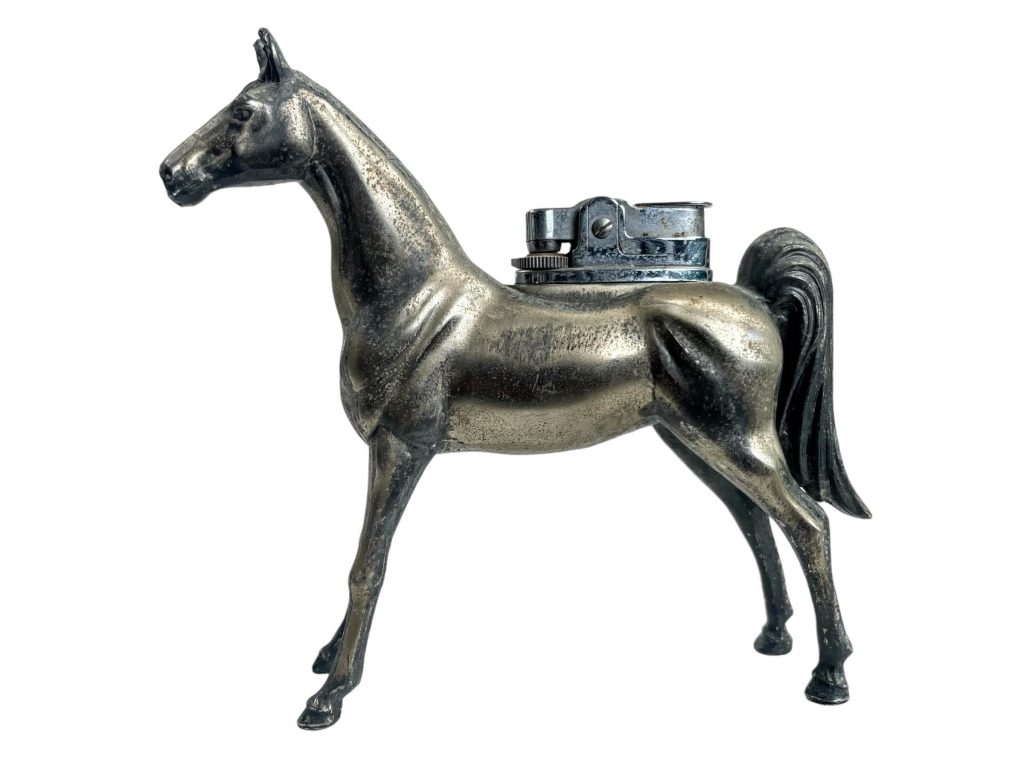 Vintage French Horse Lighter Cigarette Tabletop Smoking Tobacciana Display Collector circa 1960-70’s