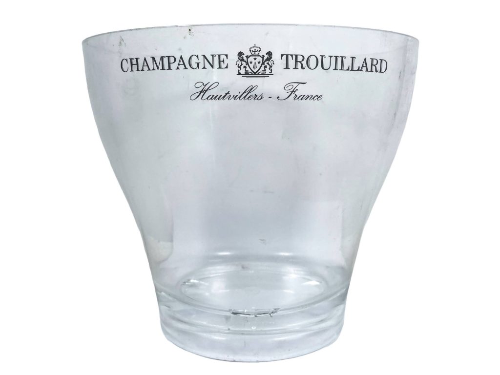 Vintage Champagne Trouillard French Clear Plastic Wine Ice Bucket Cooler Display Stand Pot c1990-00’s