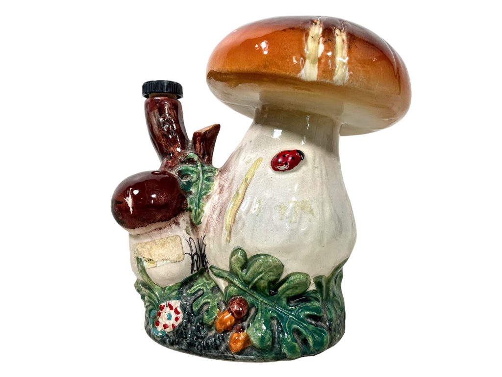 Vintage Italian Liquor Ceramic Klem Liqueres Mushroom Toadstool Decanter Bottle Pitcher Drinks Bar Ornament c1980’s