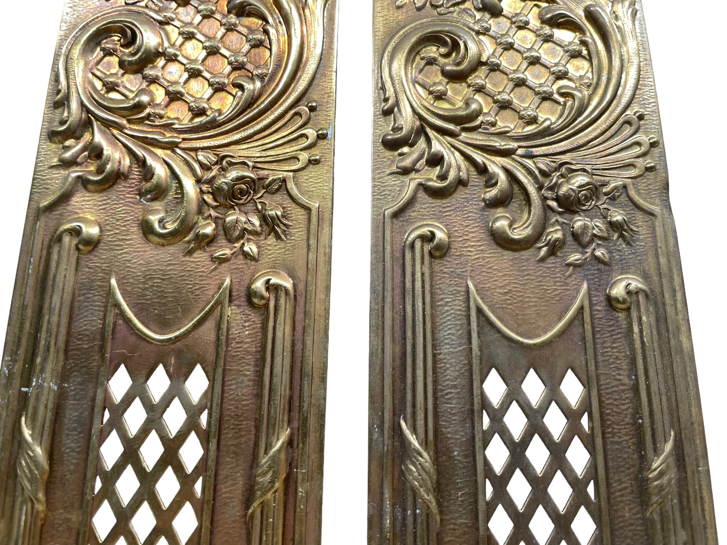 Buy PAIR Antique Brass Push Plates, Grills, Door Finger Plates, French Brass  Door, Door Hardware, Ornate Decorative Detailing, Period Features Online in  India 