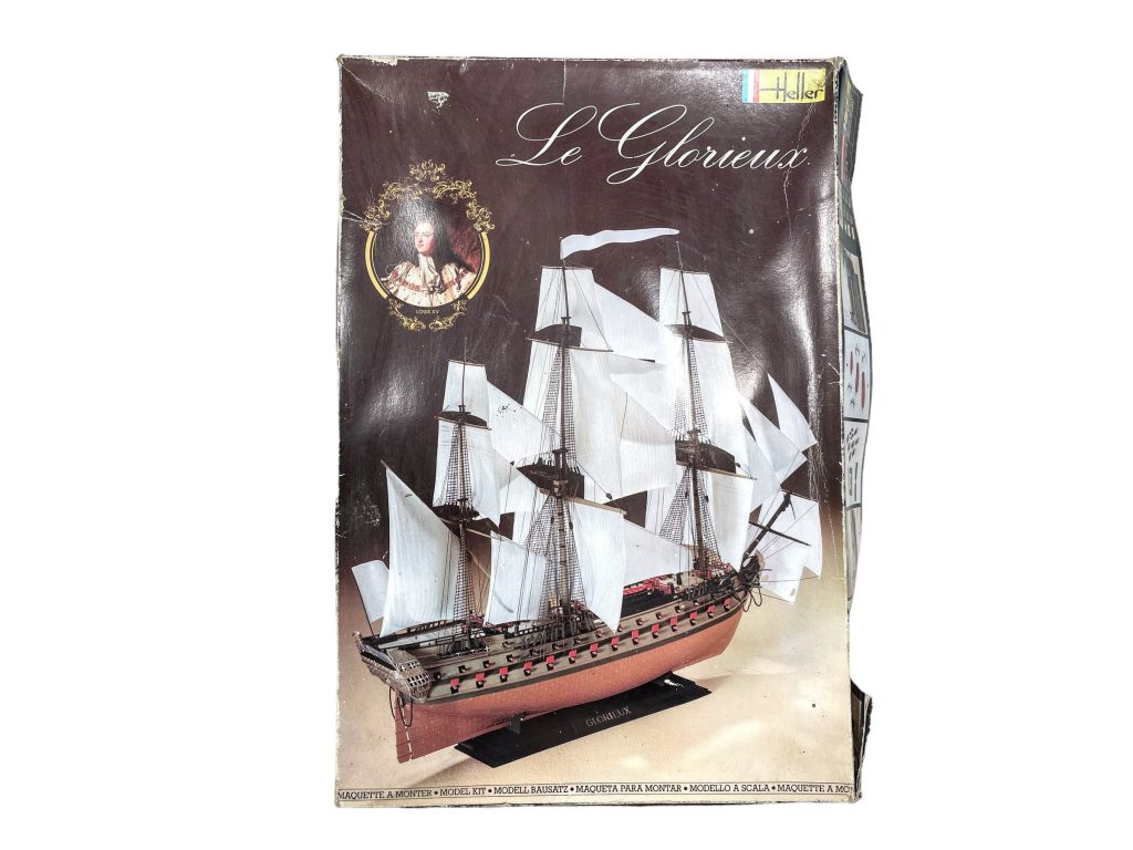 Vintage French Le Glorieux Sailing Boat Heller No 889 Model Ship Boat Sailing Yacht Toy Build Kit Collector 1:150 Scale c1980's