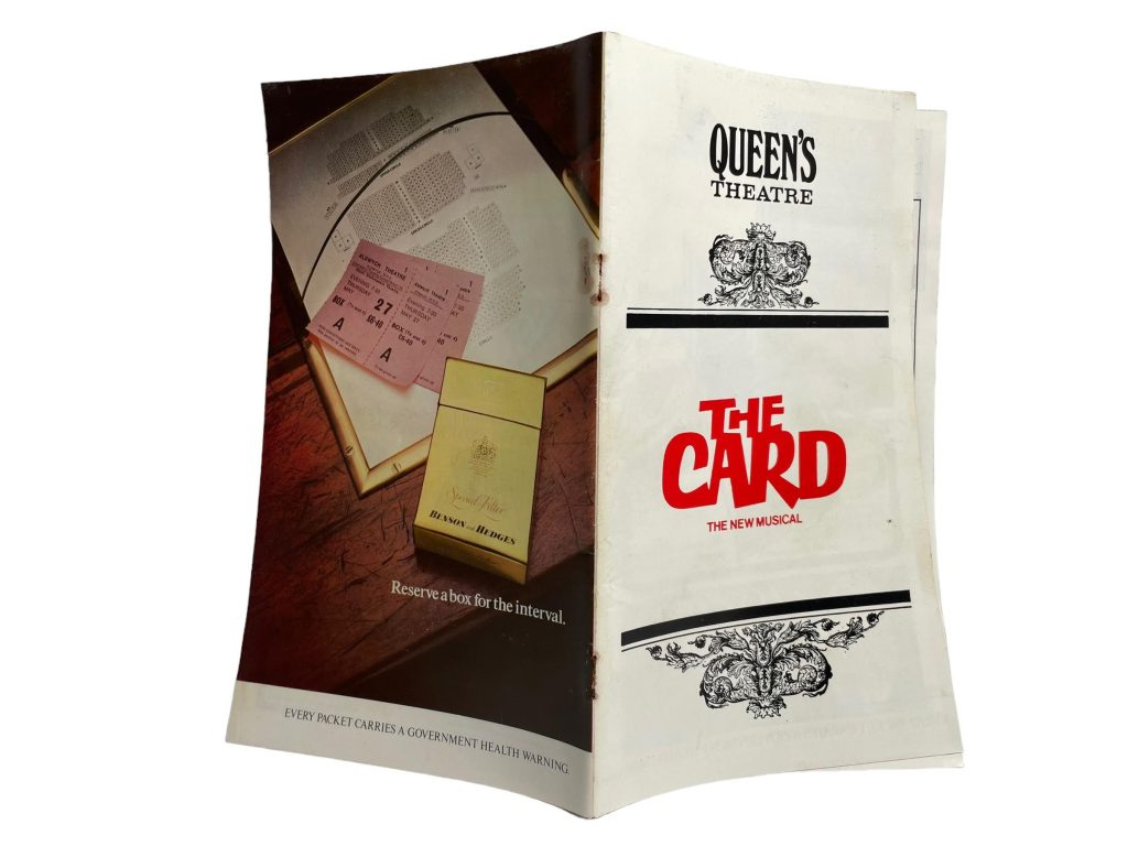 Original Vintage Theatre Program Play Musical Souvenir The Card Queen’s Theatre Collectable Programme 1973