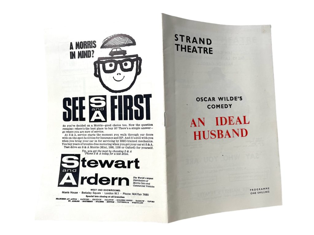 Original Vintage English Strand Theatre An Ideal Husband Program Play Musical Souvenir Collectable Programme circa 1966