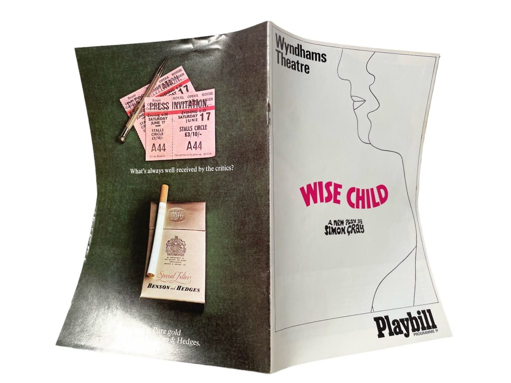 Original Vintage English Wyndham's Theatre Wise Child Simon Cray Program Play Musical Souvenir Collectable Programme circa 1967