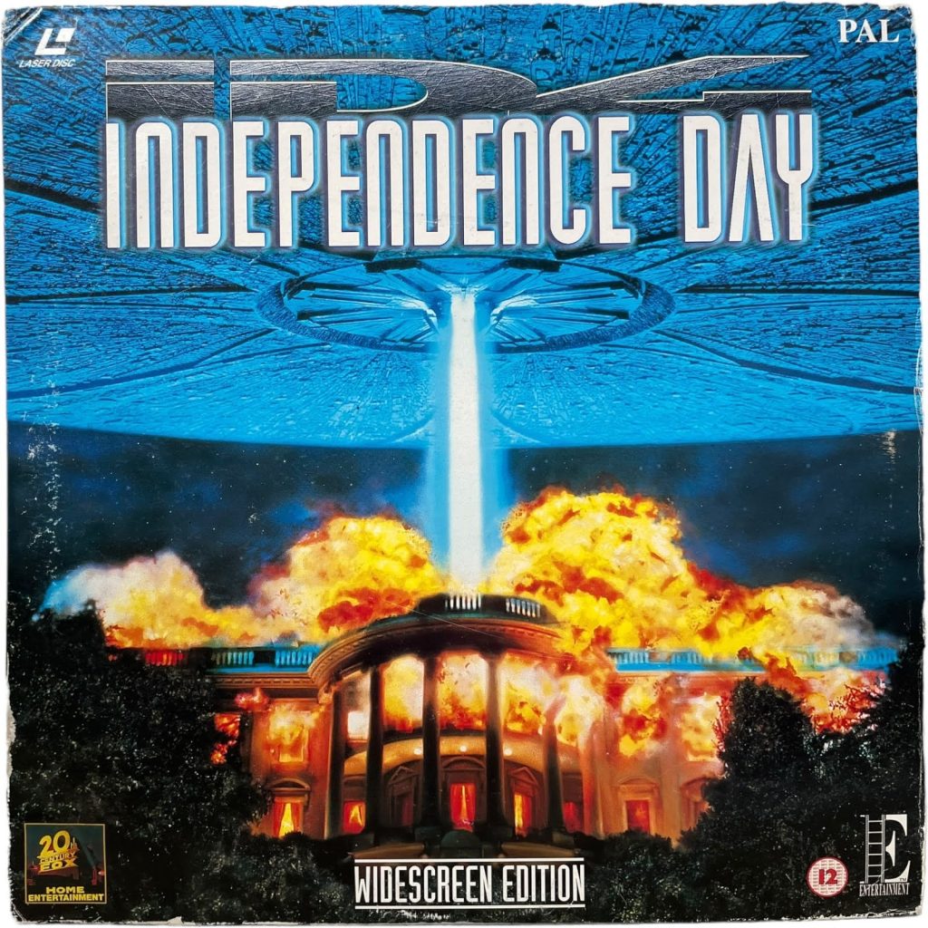 Vintage English Laservision Videodisc Independance Day Movie PAL SECAM Digital Media Memorabilia Collector c1996