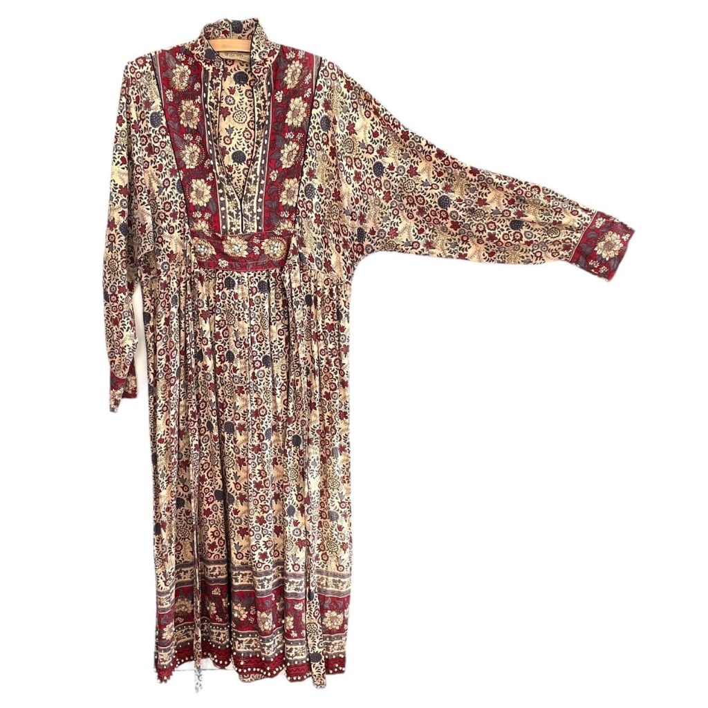 Vintage London Paris Brussels Hippy Dress  size 38/S Embellished with Pearls Display Prop France circa 1970-80’s