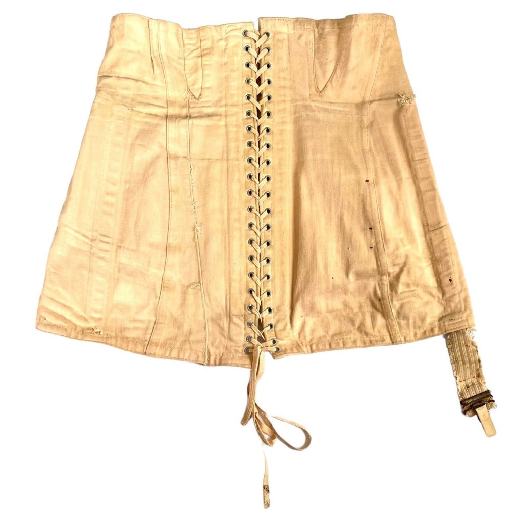 Vintage French Corset Pink Waist Suspender Belt Burlesque Female Underwear Undergarment Girdle Garters Pin Up Lingerie circa 1940s