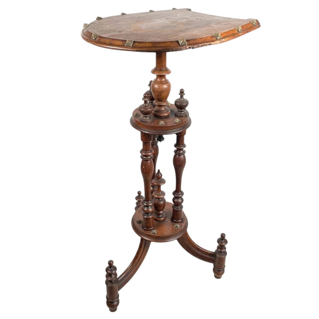 Antique French Traditional Worn Weathered Damaged Horseshoe Shaped Top Tall Stand Rest Plinth Tabouret c1920-30’s