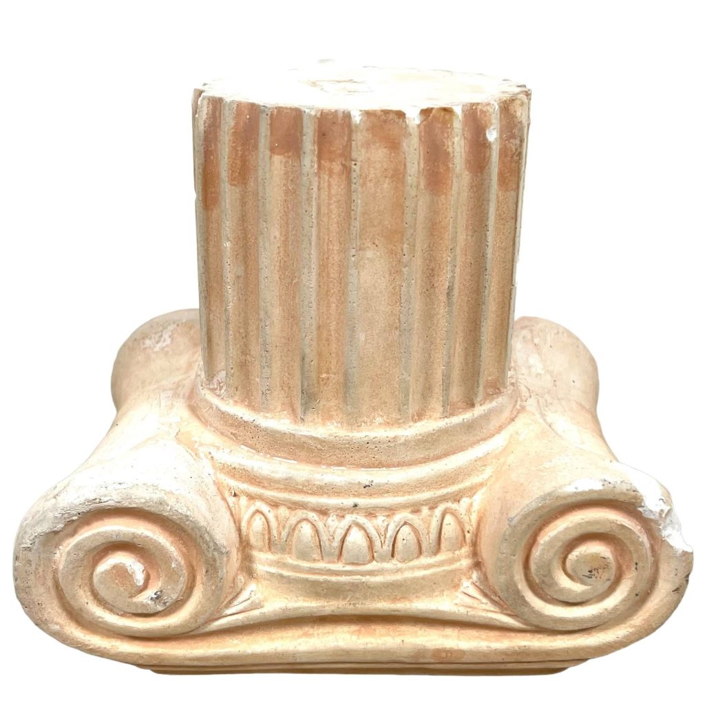 Vintage Greek Pillar Ornament Plaster Figurine Sculpture Ancient Greece Architecture Display Gift c1980’s