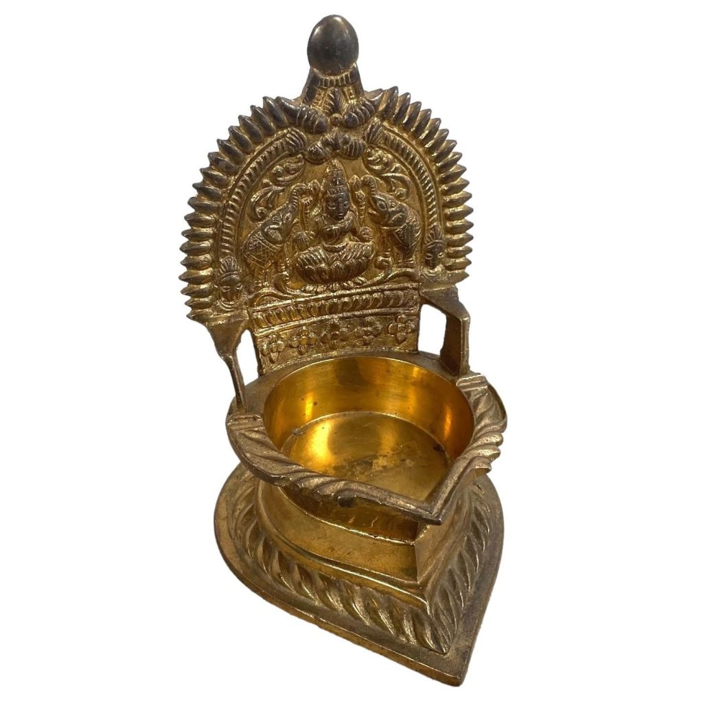 Vintage Indian Brass Metal Alter Decoration Tealight Candle Pedestal Ornament Stand Decor c1980-90’s