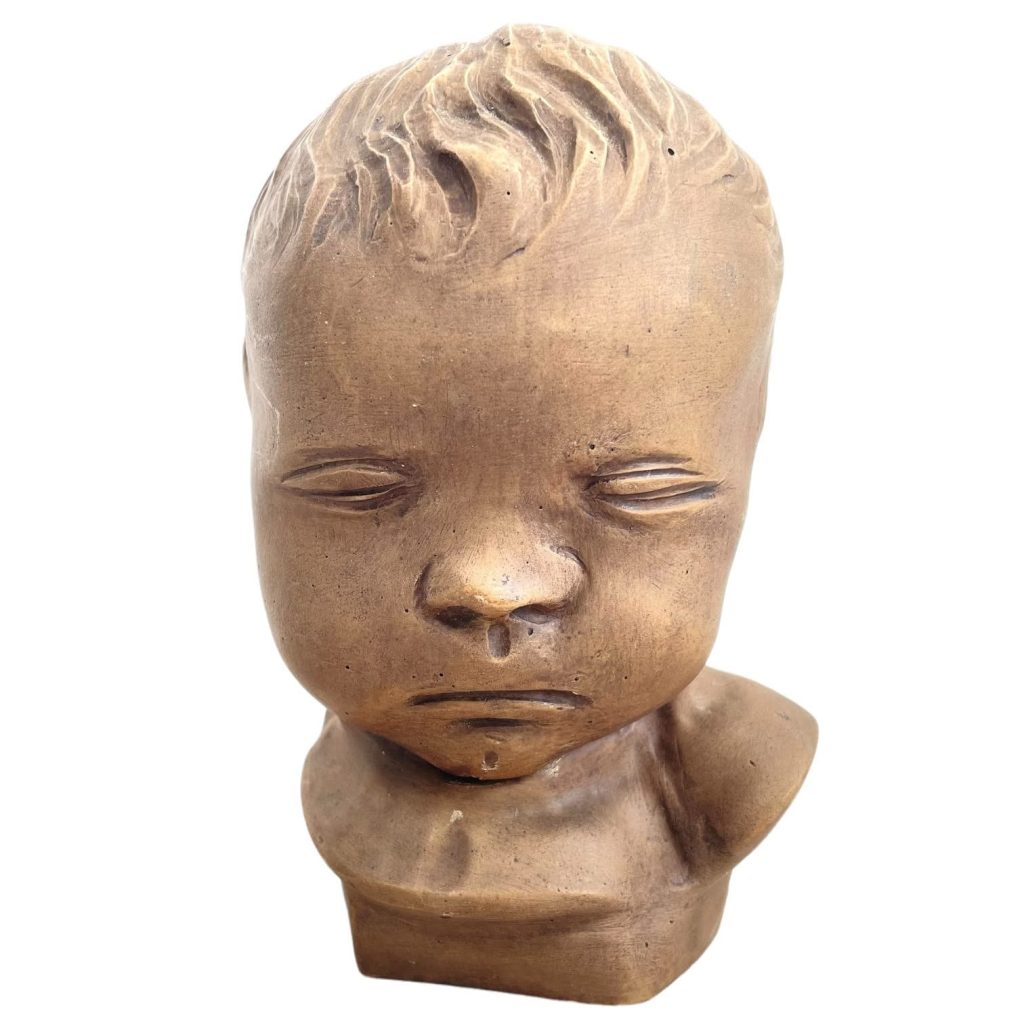 Vintage Dutch Child Bust Head Ornament Statue Cast Van Paridon Brothers Reproduction Resin Statue Display c1960-70's