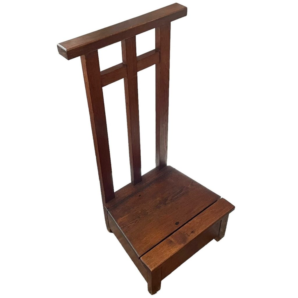 Vintage French Wooden Prayer Praying Kneel Knee Kneeler Step Stool Book Storage Tabouret Chair Prop circa 1960’s