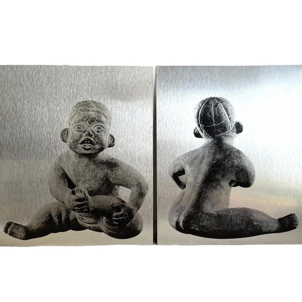 Vintage South American Figurine Front & Back Print On Aluminium circa 1980-90’s